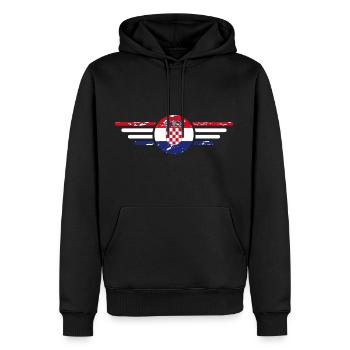 J’aime la Croatie, T-shirt design de style élégance - Sweat à capuche Premium bio Homme - noir - Devant - Nico (187cm)