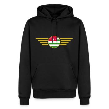 Ich liebe Abchasien, Eleganz Stil Design T-Shirt - Männer Premium Bio Hoodie - Schwarz - Vorne - Nico (187cm)