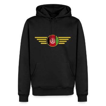 J’aime l’Afghanistan, T-shirt design de style élégance - Sweat à capuche Premium bio Homme - noir - Devant - Nico (187cm)