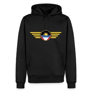 Ich liebe Antigua & Barbuda, Eleganz Stil Design T - Männer Premium Bio Hoodie - Schwarz - Vorne - Nico (187cm)