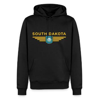 South Dakota Fan T-Shirt – Für echte Fans! - Männer Premium Bio Hoodie - Schwarz - Vorne - Nico (187cm)