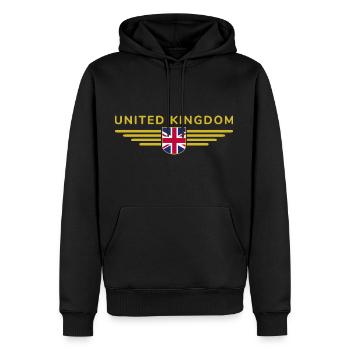 I Love Britain UK, Style Design T-Shirt - Sweat à capuche Premium bio Homme - noir - Devant - Nico (187cm)