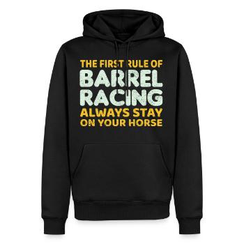 Barrel Racer Reiten Racing Rodeo Lustig - Männer Premium Bio Hoodie - Schwarz - Vorne - Nico (187cm)