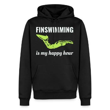 Natation Natation Natation Natation Sports nautiques - Sweat à capuche Premium bio Homme - noir - Devant - Nico (187cm)