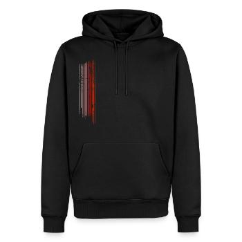 vintage streifen design - Männer Premium Bio Hoodie - Schwarz - Vorne - Nico (187cm)