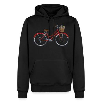 Bicyclette - Sweat à capuche Premium bio Homme - noir - Devant - Nico (187cm)