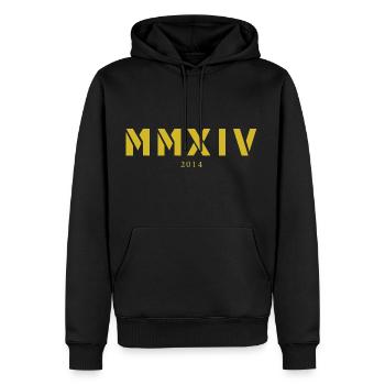 Römische Zahl Geburtsjahr Made in 2014 - Männer Premium Bio Hoodie - Schwarz - Vorne - Nico (187cm)