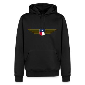Texas Fan T-Shirt – Lone Star Style - Männer Premium Bio Hoodie - Schwarz - Vorne - Nico (187cm)