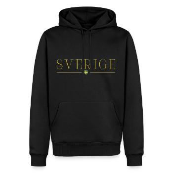 I Love Sweden, T-shirt de tenue design - Sweat à capuche Premium bio Homme - noir - Devant - Nico (187cm)