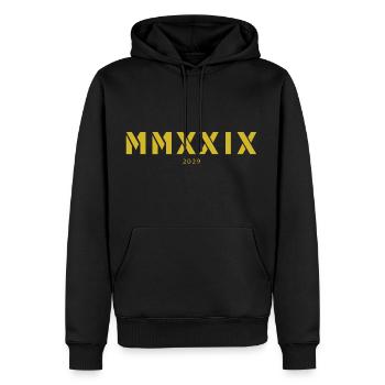 Römische Zahl Geburtsjahr Made in 2029 - Männer Premium Bio Hoodie - Schwarz - Vorne - Nico (187cm)