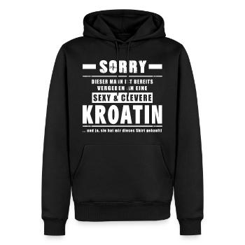 Mann Vergeben - Kroatin Kroate Kroatien - Männer Premium Bio Hoodie - Schwarz - Vorne - Nico (187cm)