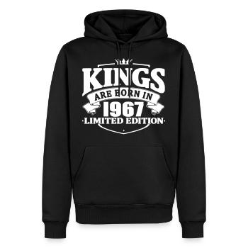 Könige werden 1967 geboren - Männer Premium Bio Hoodie - Schwarz - Vorne - Nico (187cm)