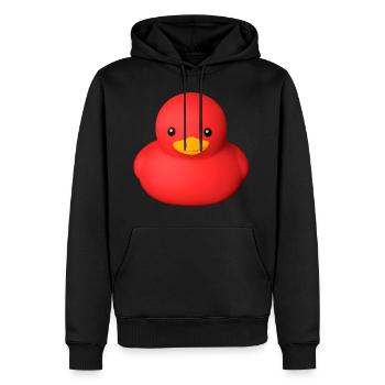 Canard en caoutchouc rouge mignon - Sweat à capuche Premium bio Homme - noir - Devant - Nico (187cm)