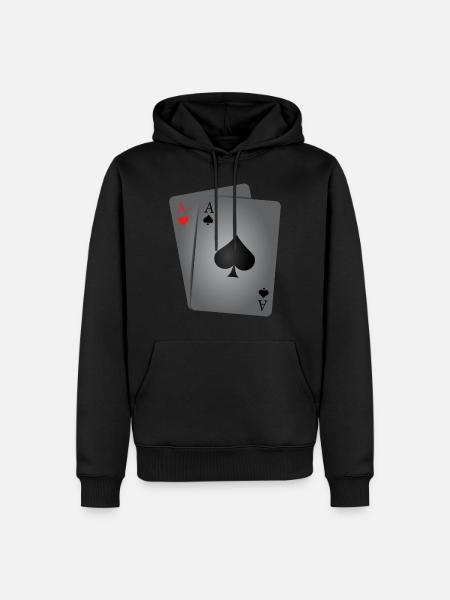 Two aces poker - Men’s Premium Organic Hoodie - black