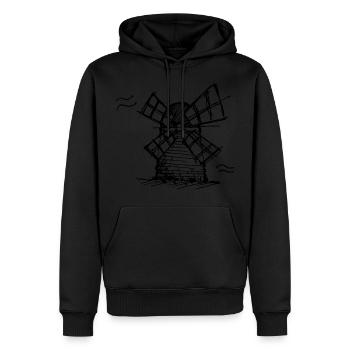 Moulin à vent - Sweat à capuche Premium bio Homme - noir - Devant - Nico (187cm)