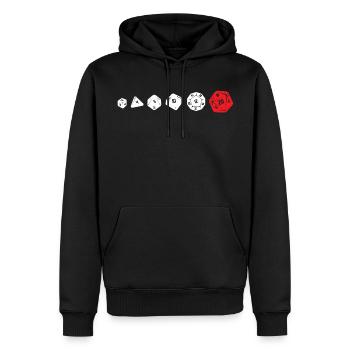 Pullover D20 DiceEvolution - Männer Premium Bio Hoodie - Schwarz - Vorne - Nico (187cm)
