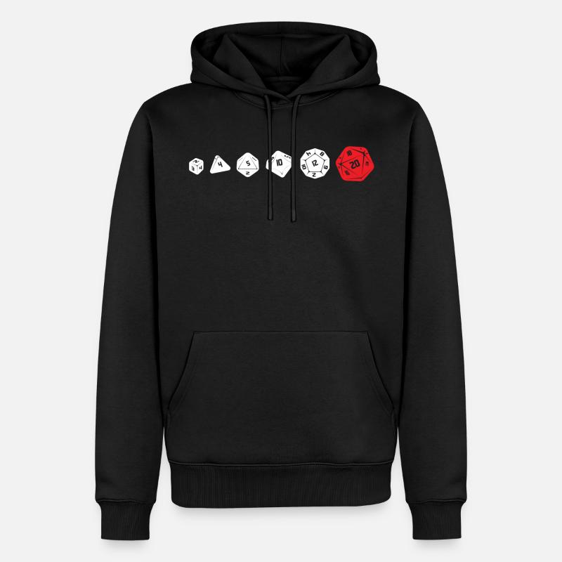 Pullover D20 DiceEvolution - Männer Premium Bio Hoodie - Schwarz