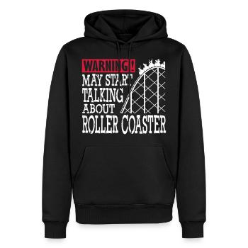 My Start Talking Abaout Roller Coaster - Männer Premium Bio Hoodie - Schwarz - Vorne - Nico (187cm)
