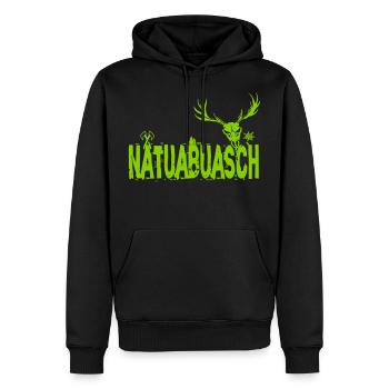 Natuabuarsch - Männer Premium Bio Hoodie - Schwarz - Vorne - Nico (187cm)