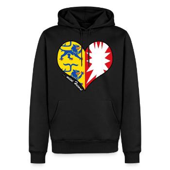meine Heimat - Schleswig-Holstein - Männer Premium Bio Hoodie - Schwarz - Vorne - Nico (187cm)