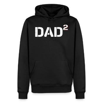 Papa - Deux enfants - Sweat à capuche Premium bio Homme - noir - Devant - Nico (187cm)