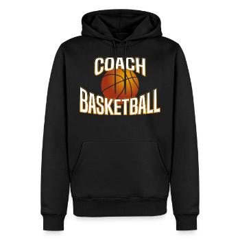 Coach Basketball / Basket - Sweat à capuche Premium bio Homme - noir - Devant - Nico (187cm)