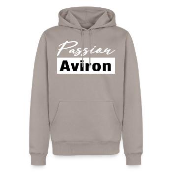 Aviron - Sweat à capuche Premium bio Homme - taupe - Devant - Nico (187cm)