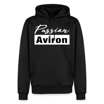 Aviron - Sweat à capuche Premium bio Homme - noir - Devant - Nico (187cm)