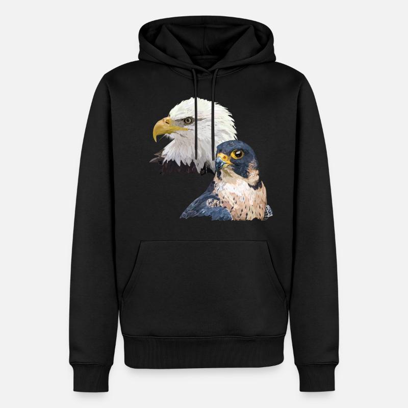 Faucon pèlerin et pigargo américain - Sweat à capuche Premium bio Homme - noir