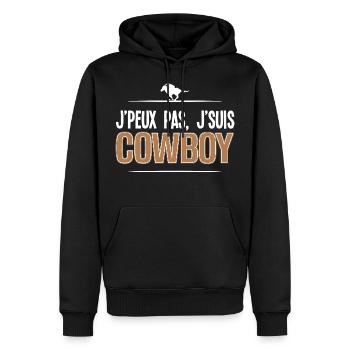 cowboy - Sweat à capuche Premium bio Homme - noir - Devant - Nico (187cm)
