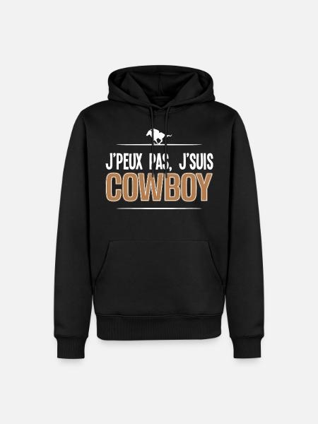 cowboy - Sweat à capuche Premium bio Homme - noir
