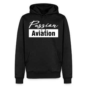 Luftfahrt - Flugzeug - Männer Premium Bio Hoodie - Schwarz - Vorne - Nico (187cm)