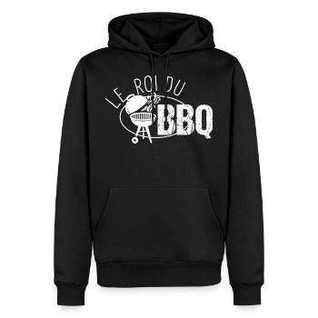 le roi du BBQ - Barbecue - Sweat à capuche Premium bio Homme - noir - Devant - Nico (187cm)