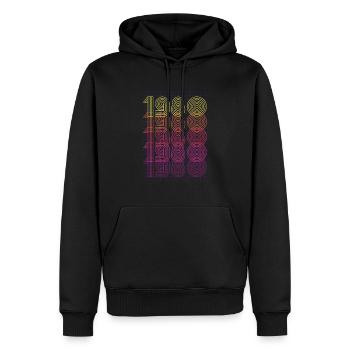 41e anniversaire rétro, anniversaire 1980 - Sweat à capuche Premium bio Homme - noir - Devant - Nico (187cm)