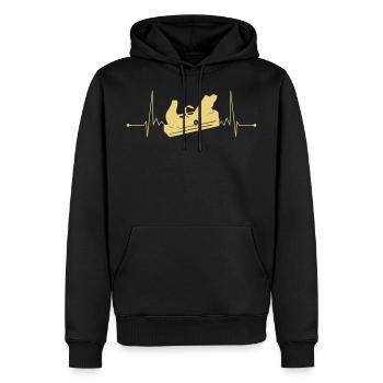 Hobel menuisier battement de coeur pulsateur motif - Sweat à capuche Premium bio Homme - noir - Devant - Nico (187cm)