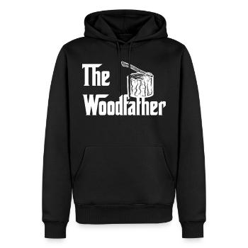 The Woodfather Bois de bois bûcheron - Sweat à capuche Premium bio Homme - noir - Devant - Nico (187cm)