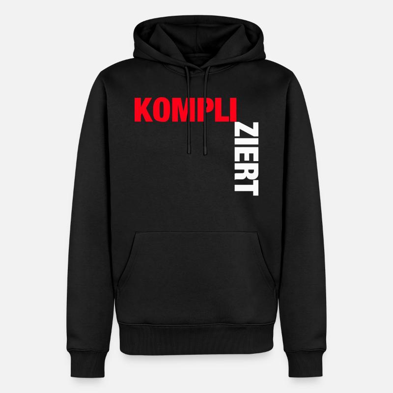 Kompliziert - Männer Premium Bio Hoodie - Schwarz