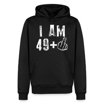 50th Birthday I AM 49+ - Männer Premium Bio Hoodie - Schwarz - Vorne - Nico (187cm)