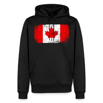 Kanada Flagge Ahornblatt Vintage - Männer Premium Bio Hoodie - Schwarz - Vorne - Nico (187cm)