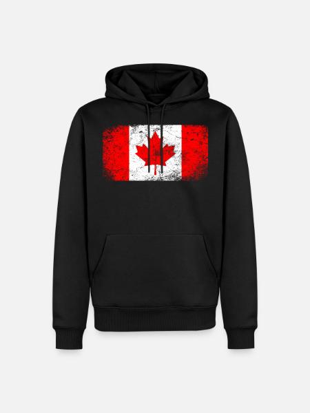 Kanada Flagge Ahornblatt Vintage - Männer Premium Bio Hoodie - Schwarz