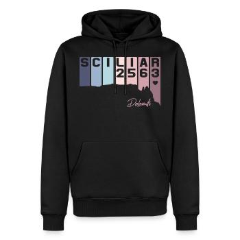 Schlern Sciliar Dolomites Italie Tyrol du Sud Retro - Sweat à capuche Premium bio Homme - noir - Devant - Nico (187cm)