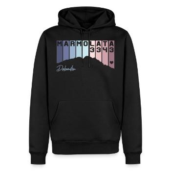 Dolomiten Südtirol Marmolata Marmolada Dolomiti - Männer Premium Bio Hoodie - Schwarz - Vorne - Nico (187cm)