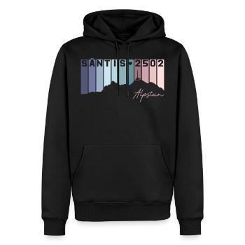 Säntis Alpstein Schwägalp St Gallen Switzerland Retro - Men’s Premium Organic Hoodie - black - Front - Nico (187cm)