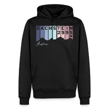 Dachstein Austria Schladming Styria Retro Berg - Men’s Premium Organic Hoodie - black - Front - Nico (187cm)