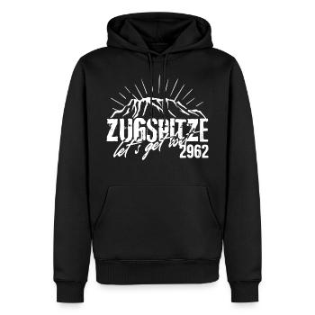 Zugspitze Garmisch Bavaria Vintage Mountaineers - Men’s Premium Organic Hoodie - black - Front - Nico (187cm)