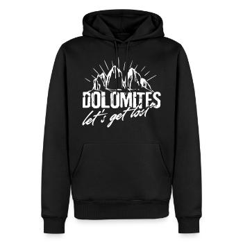 Three 3 peaks Let's get lost Dolomites Dolomites Dolomites - Men’s Premium Organic Hoodie - black - Front - Nico (187cm)