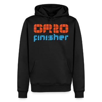 Corsica GR20 finisher Long-distance hiking trail Pilgrim Hiking - Men’s Premium Organic Hoodie - black - Front - Nico (187cm)