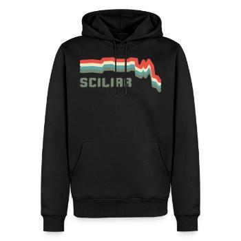 Sciliar 2563 Dolomiti Sciliar Dolomites South Tyrol - Men’s Premium Organic Hoodie - black - Front - Nico (187cm)