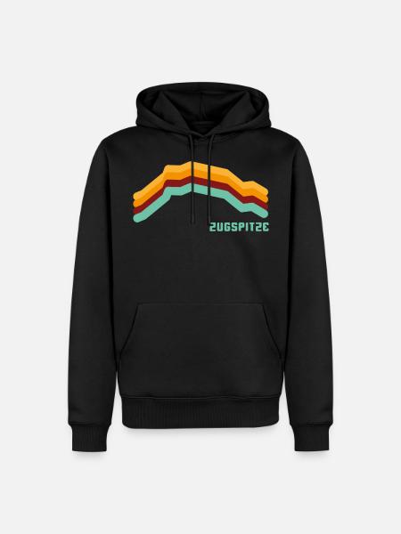 Zugspitze 2962 Garmisch Partenkirchen Bayern Retro - Männer Premium Bio Hoodie - Schwarz