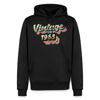 Vintage vintage 1968 anniversaire - Sweat à capuche Premium bio Homme - noir - Devant - Nico (187cm)